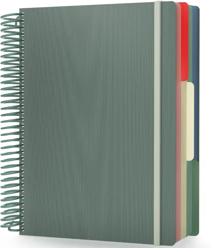 Vista 11 de EUSOAR - Cuaderno en espiral de papel gráfico, tamaño A4 de 9.25" x 11.7", gran cuaderno de 3 asignaturas, cuaderno de diario de tapa dura