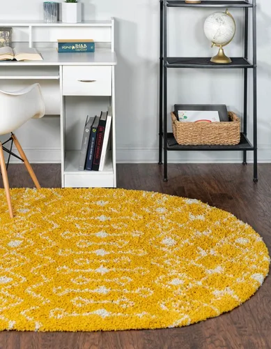 Vista 10 de Unique Loom Moroccan Trellis Shag Collection - Alfombra de área - Meknes (2 pies 2 pulgadas x 3 pies 1 pulgada, rectangular, marrón claro/marfil)