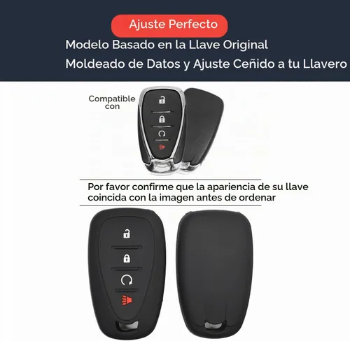 Vista 2 de 2 piezas Compatible con Chevy Chevrolet Bolt EV EUV Trailblazer Traverse Trax Blazer Equinox Cruze Sonic Volt Smart Funda para llavero de 4 botones