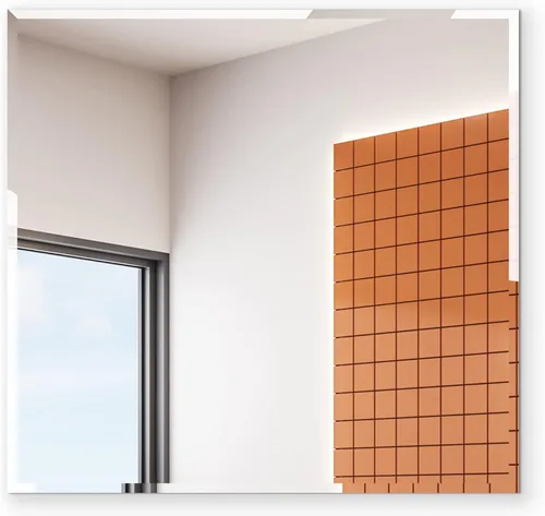 Vista 14 de Paneles de espejo de corte personalizado a tu tamaño exacto – Vidrio sin marco de 1/4 o 1/8 pulgadas de grosor para pared de baño, tocador