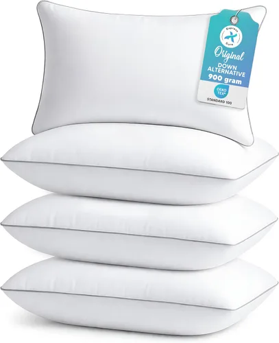 Vista 10 de Juego de 4 protectores de almohada impermeables estándar/Queen, equilibrio de temperatura, recomendado por alergólogos, protectores transpirables