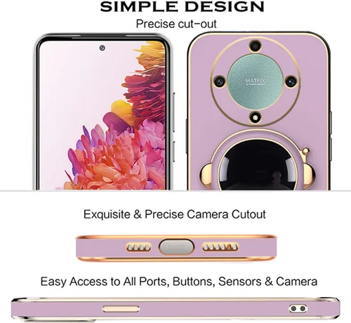 Vista 6 de Funda compatible con Honor Magic 5 Lite con chapado creativo de astronauta de dibujos animados, rosa, para Honor X9a, funda de teléfono de silicona