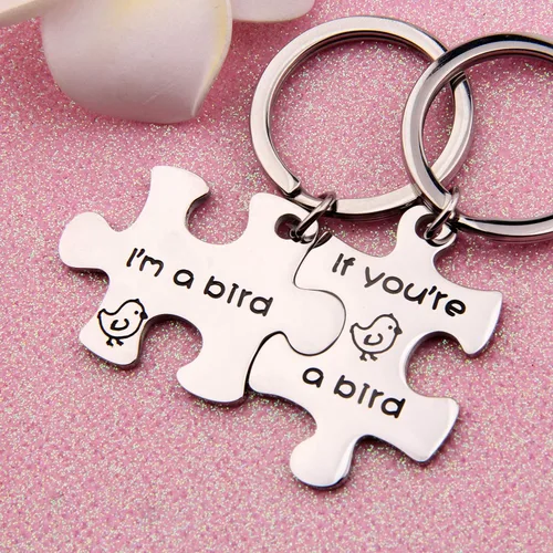 Vista 5 de If You're A Bird I'm A Bird Llavero The Notebook Movie Jewelry Llavero para parejas, regalo F-9PBI