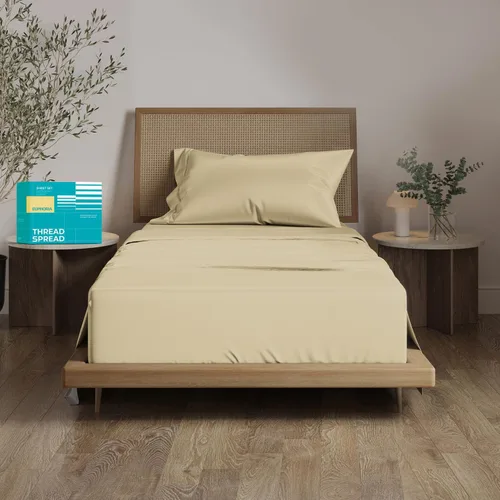 Vista 49 de THREAD SPREAD Sábanas 100% Algodón Egipcio Tamaño Twin - 800 Alto Número de Hilos 3 Piezas Sábanas Twin Extra Largas para Dormitorio, Bolsillo