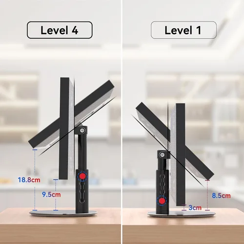 Vista 7 de Soporte para Echo Show 15 (1ª, 2ª generación), Echo Show 21 con diseño giratorio e inclinable, ajustes de altura de 4 niveles, soporte de montaje