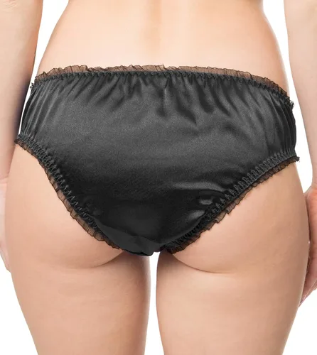 Vista 3 de Satini Braguitas de lencería Tanga para mujer, braguitas de satén