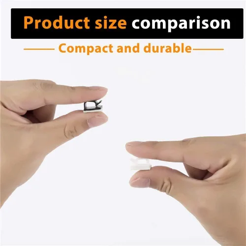 Vista 3 de 50 clips para cables, organizador adhesivo de cables, organizador de cables fuerte y duradero para auto, oficina y hogar (negro)