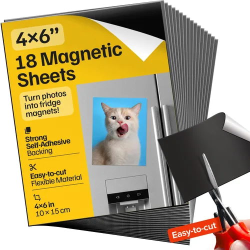 Vista 11 de Hojas magnéticas adhesivas autoadhesivas fuertes 4 piezas (22x28 cm/8.5x11") – Papel magnético personalizable para fotos, imanes adhesivos