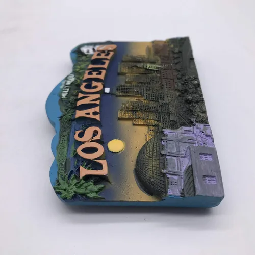 Vista 3 de 3D Los Ángeles USA imán para refrigerador turístico recuerdos de viaje hecho a mano resina artesanía pegatinas magnéticas decoración hogar cocina