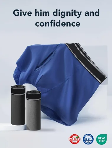Vista 21 de Ropa interior lavable para incontinencia para hombre, calzoncillos bóxer de algodón, 3.4 fl oz de absorción, ropa interior a prueba de fugas