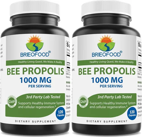 Vista 4 de Brieofood Propóleo de abeja 1000mg por porción - 120 cápsulas