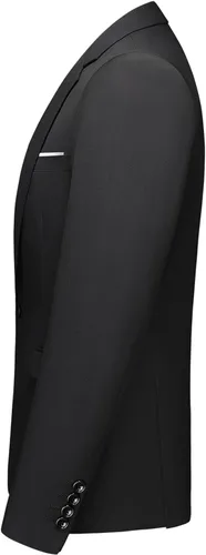 Vista 2 de Trajes de 2 piezas para hombre, ajuste delgado, casual, con un botón, trajes sólidos para hombre, negocios, boda, fiesta, chaqueta, blazer