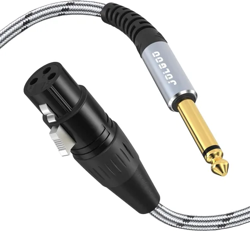 Vista 8 de JOLGOO XLR hembra a 1/4 pulgada 0.250 in TRS Cable adaptador XLR a cable de conexión de cuarto de pulgada, 1 pie, para micrófono, mezclador