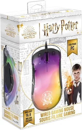 Vista 5 de Freaks and Geeks Harry Potter - Ratón para juegos con cable USB 2.0 con retroiluminación LED, multicolor