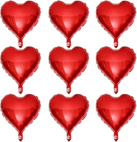 Vista 8 de Lovoir 10 globos de aluminio con forma de corazón azul bebé de 18 pulgadas, globos de amor para el día de San Valentín, cumpleaños, fiestas, bodas
