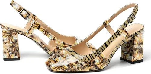 Vista 6 de NUMALEO Zapatos de tacón alto para mujer, con correa de tobillo y puntera cuadrada, de 3 pulgadas