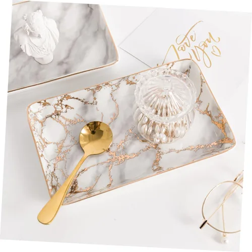 Vista 5 de SHERCHPRY Ceramic Jewelry Tray Bandejas Decorativas Ceramic Ring Plate Trinket Tray Ceramic Jewelry Dish Ceramic Tray Ceramic Earring Tray Ceramic