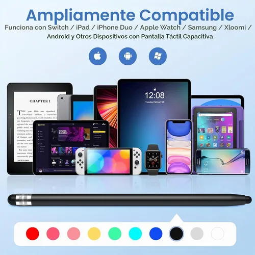 Vista 5 de Stylus 10 unidades, lápiz óptico para pantalla táctil, Android, iPad Blanco/Plata/Oro/Rosa/Rojo/Verde/Azul/Negro