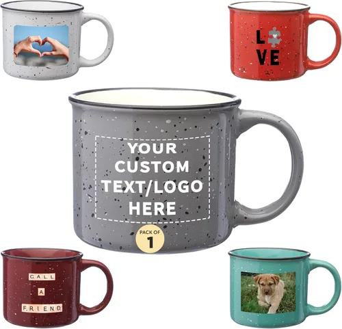Vista 11 de DISCOUNT PROMOS Tazas de Café de Cerámica Personalizadas para Fogata de 13 oz. Juego de 100, Paquete Personalizado a Granel - Perfecto para Té