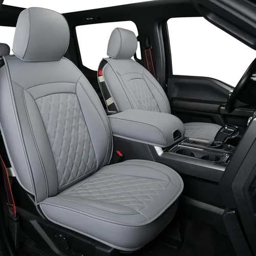 Vista 10 de LUCKYMAN CLUB Fundas de asiento para F150 Compatibles con F150 SuperCrew 2010-2014 con piel sintética impermeable (Juego completo, Negro)