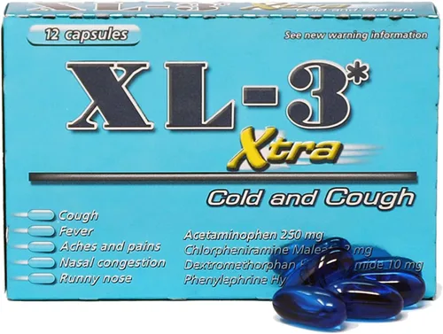 Vista 5 de XL-3 Xtra Cold and Cough Medicine, Medicamento antigripal de gran ayuda en el alivio de la Tos, Fiebre, Congestión Nasal, Dolor, Escurrimiento