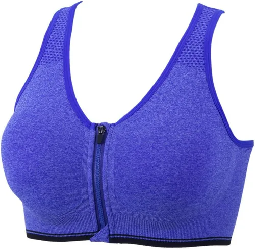 Vista 13 de Medium Support and Removable Pad Tank Top Racerback Post Surgery Sports Bras for Women Albaricoque/Negro/Gris