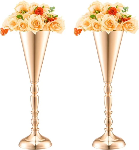 Vista 11 de VEVOR Centro de Mesa de Boda de Metal Dorado, Candelabro, 20 Piezas 58cm/22.83