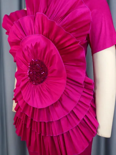 Vista 8 de ONTINVA Mini vestidos de lentejuelas para mujer, con un hombro descubierto, diseño de flores, con abertura, cóctel, fiesta, boda, mini vestidos