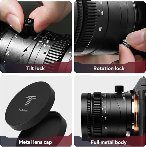 Vista 5 de TTArtisan Lente de inclinación f1.4 de 1.969 in con marco completo, lentes manuales de retrato de gran apertura compatibles con Panasonic S1 S1M S1R