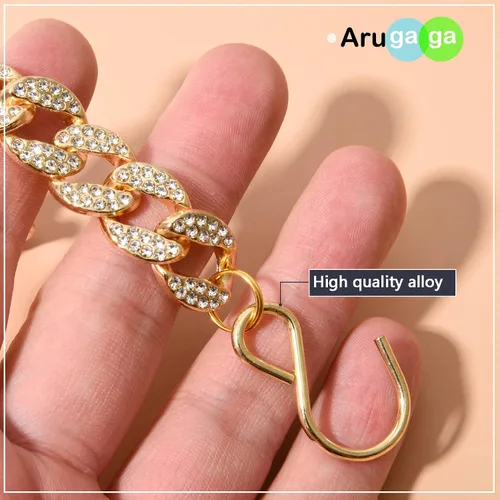 Vista 6 de Dijes brillantes para zapatos, decoraciones de zapatos de lujo con diamantes de imitación y cadenas de zapatos para zuecos zapatos de diseñador