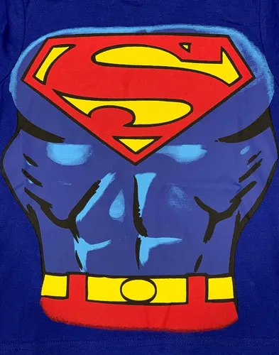 Vista 3 de DC Comics Camiseta de disfraz de superhéroe para niños pequeños con máscara y capa
