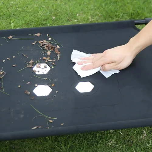 Vista 8 de Cama elevada para perros con 4 módulos de refrigeración, cubierta de PVC, base antideslizante y marco de acero inoxidable para perros, gatos
