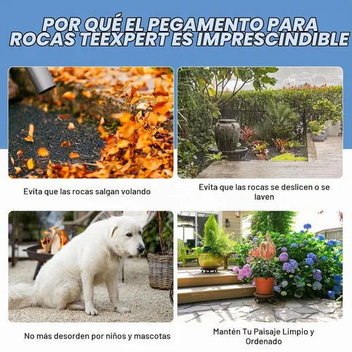 Vista 9 de Teexpert Pegamento de roca para paisajismo: pegamento de grava listo para usar de 1 galón de fórmula 2026 para grava de guisantes, piedras