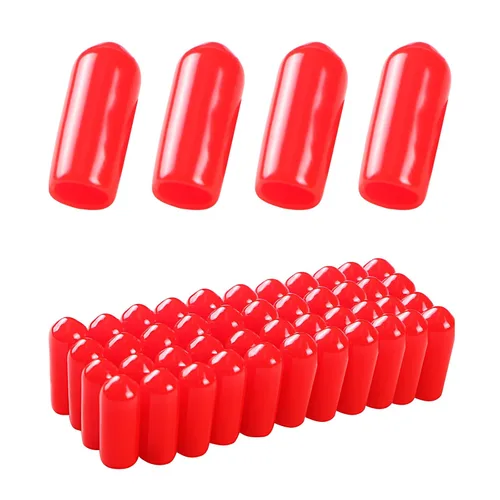 Vista 9 de Cubierta de tapa de extremo redondo de goma 0.08 pulgadas (0.079 in), protectores de rosca de tornillo de PVC flexible de tubería de tubería
