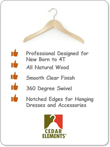 Vista 6 de Perchas para niños (madera natural, perchas para bebés/niños pequeños NB-4T)