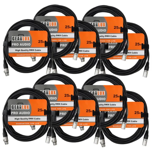 Vista 19 de Gearlux Cable DMX, 3 pines, macho a hembra, 3.2 pies - paquete de 10