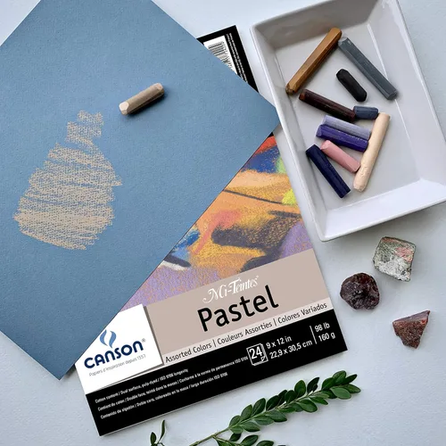 Vista 7 de Canson Artist Series Mi-Teintes - Papel pastel, colores surtidos, bloc plegable, 9 x 12 pulgadas, 24 hojas (98 libras/160g) - Papel de artista