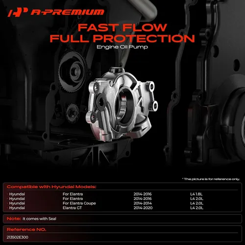 Vista 2 de Bomba de Aceite de Motor A-Premium con Junta Tórica Compatible con Hyundai Elantra 2014-2016, Elantra Coupe 2014-2014, Elantra GT 2014-2020, 1.8L