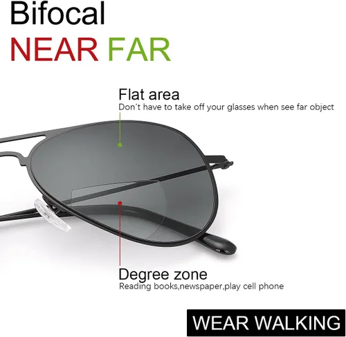 Vista 2 de YIMI 2 pares de lentes de lectura bifocales UV400 para deportes al aire libre, para computadora, bloqueo de luz azul, lentes tintados para hombres