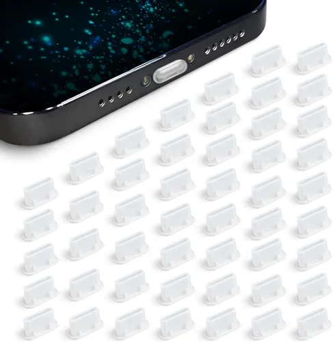 Vista 11 de Tapones antipolvo USB C, paquete de 10 con cepillo de limpieza, cubiertas Negro
