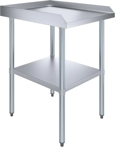 Vista 20 de AmGood Mesa de trabajo comercial con protector antisalpicaduras y protectores laterales Altura: 35" Mesa de preparación de acero inoxidable