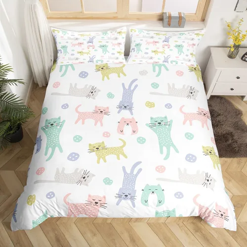 Vista 32 de Feelyou Funda de edredón de elefante de dibujos animados para niños, tamaño individual, juego de ropa de cama de cocodrilo para niños y niñas, funda
