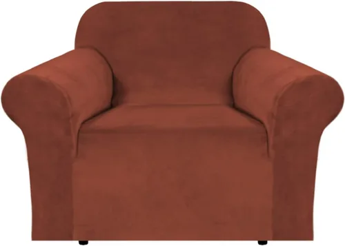 Vista 29 de H.VERSAILTEX Fundas de terciopelo elástico para sofá de dos plazas, fundas para sofá de 2 cojines para sala de estar, fundas deslizables con correas