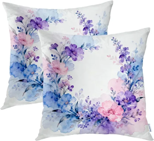 Vista 32 de Batmerry Autumn Maple Leaves Throw Pillow Covers, red Fall Orange Leaves Decorative Pillow Covers Digital Printing Blended for Couch Sofa Bed