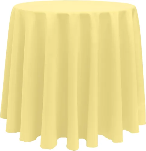 Vista 51 de ULTIMATE TEXTILE Mantel redondo de lino de poliéster de 120 pulgadas, color rosa neón