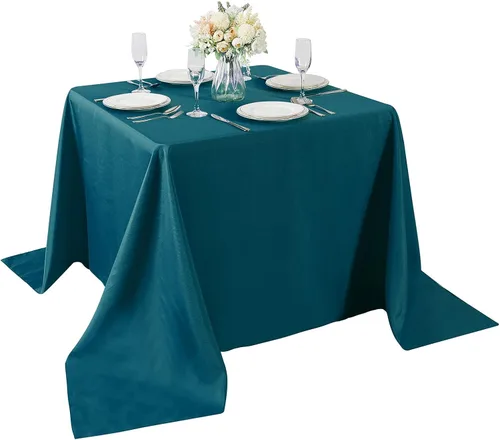 Vista 125 de Mantel rectangular de tela de poliéster lavable de 60 x 120 pulgadas, para decoración de bodas, fiestas, comedores, banquetes