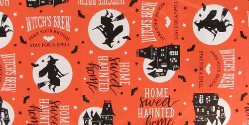 Vista 5 de Home Sweet Haunted Home Witch's Brew - Mantel trasero de franela de vinilo de la colección Halloween (color naranja, 52 x 70 pulgadas, oblongo)