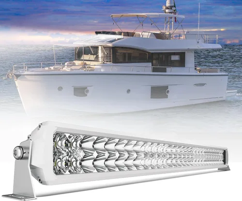 Vista 19 de Barra de luz LED de 12 pulgadas EK ENNOKING de doble fila, foco marino blanco, alta luminosidad, 100 W, luz LED de haz puntual y de inundación, luz