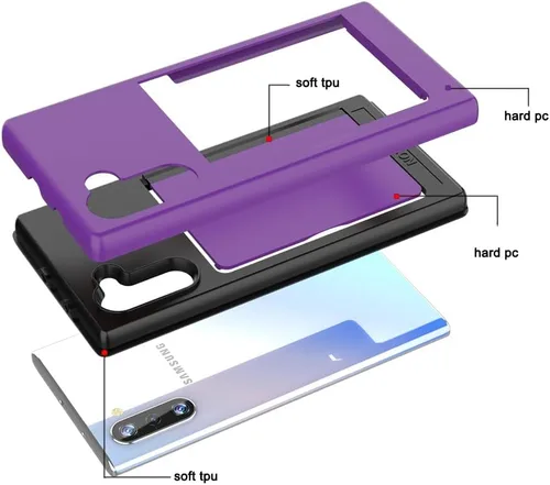 Vista 7 de Asuwish Funda para teléfono Samsung Galaxy Note 10 Plus Glaxay Note10+ 5G con protector de pantalla y soporte para tarjeta de crédito híbrido Gaxaly