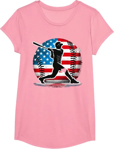 Vista 11 de Camiseta de jugador de béisbol estadounidense con bandera de Estados Unidos